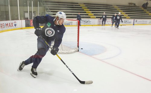 MIKE DEAL / WINNIPEG FREE PRESS
Winnipeg Jets' Kristian Vesalainen (93) during development camp Monday morning.
The Winnipeg Jets started their development camp Monday morning with players hitting the ice at the Bell MTS Iceplex separated into position groups. The camp runs daily until Friday, June 28.
190625 - Tuesday, June 25, 2019.