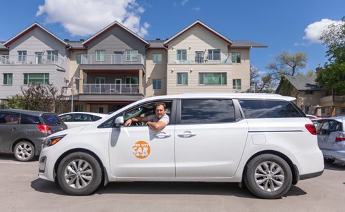 SASHA SEFTER / WINNIPEG FREE PRESS
Operations Manager of Peg City Car Co-op Philip Mikulec shows off the companies newest addition to the fleet, an eight passenger van which will be the third vehicle on the site of the Old Grace Housing Co-op in Wolseley.
190625 - Tuesday, June 25, 2019.