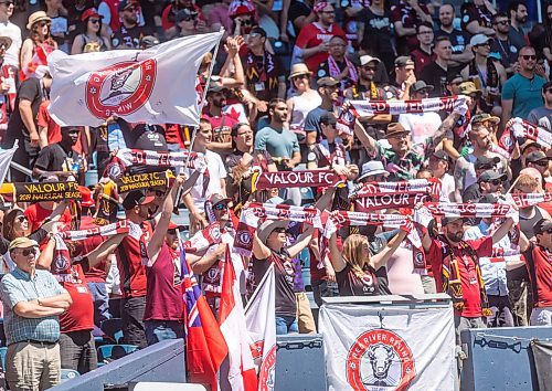 SASHA SEFTER / WINNIPEG FREE PRESS
Valour FC fans cheered loudly for the home team despite a 3-1 loss to York9 FC at Investors Group Field on Canada Day.
190701 - Monday, July 01, 2019.