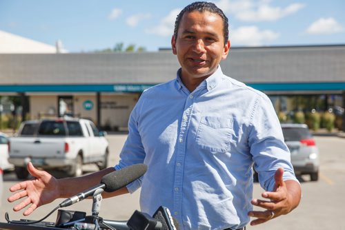 MIKE DEAL / WINNIPEG FREE PRESS
Wab Kinew, Leader of the Manitoba NDP reveals that the party has discovered through FIPPA information requests that the Conservative government has put together a scenario where MPI "no longer exists."
190705 - Friday, July 05, 2019.