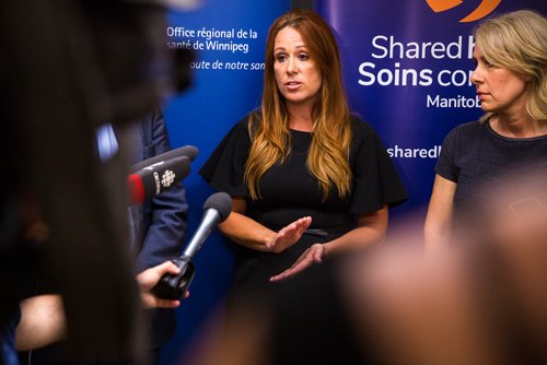 MIKAELA MACKENZIE / WINNIPEG FREE PRESS
Krista Williams, COO of the WRHA, speaks about the upcoming changes at Seven Oaks Hospital at a press conference in Winnipeg on Tuesday, July 9, 2019. For Jessica Botelho-Urbanski story.
Winnipeg Free Press 2019.