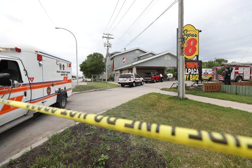 RUTH BONNEVILLE /  WINNIPEG FREE PRESS 

Emergency crews and vehicles are parked outside the Super 8 Motel on Portage Ave. after a carbon monoxide  gas leak occurred Tuesday.  

46 people that were staying at the hotel were taken to the hospital: 15 people in critical condition, 5 in unstable condition and 26 in stable condition.  There were no fatalities from the incident.  

July 9th, 2019 


