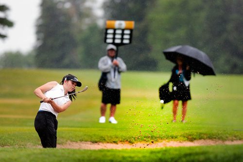 PHIL HOSSACK / WINNIPEG FREE PRESS -  Cala Corman chips onto the 10th green at the Manitoba Jr Women's tournament at Elmhurst Golf and Country Club Tuesday. Gregoire went on to win the women's tournament. Devon's story.- July 9, 2019.
