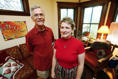 JOHN WOODS / WINNIPEG FREE PRESS
Laura Funk and Gilbert Detillieux are photographed in their home in Winnipeg Tuesday, July 9, 2019. The couple is planning the first Bridgefolk conference to be held in Winnipeg.

Reporter: Suderman
