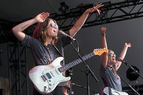 PHIL HOSSACK / WINNIPEG FREE PRESS -Sister act Rebecca (left) and Megan Lovell of Larkin Poe perform in the opening hours of the Winnipeg Fold Festival Thursday. - July 11, 2019.