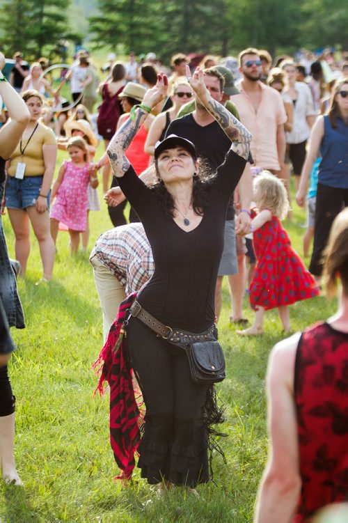 PHIL HOSSACK / WINNIPEG FREE PRESS - Folk Festival- Witchy Woman, Stacy Klassen casts her spell dancing to Larkin Poe in the opening hours of the Winnipeg Fold Festival Thursday. - July 11, 2019.