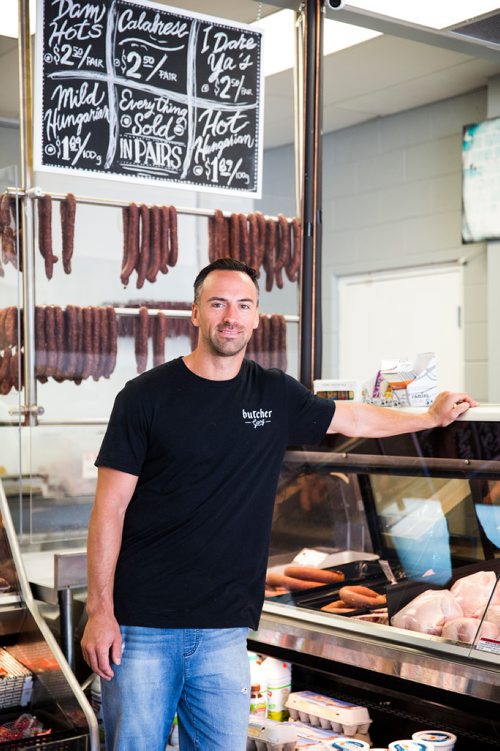 MIKAELA MACKENZIE / WINNIPEG FREE PRESS
Shawn Miller, owner of Miller's Meats, poses for a portrait in their River East location in Winnipeg on Friday, July 12, 2019.
Winnipeg Free Press 2019.