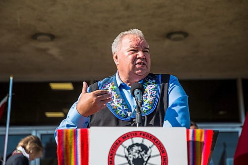 MIKAELA MACKENZIE / WINNIPEG FREE PRESS
David Chartrand, MMF president, speaks at a press conference announcing federal funding for a National Metis Cultural Centre in Winnipeg on Friday, July 12, 2019.
Winnipeg Free Press 2019.