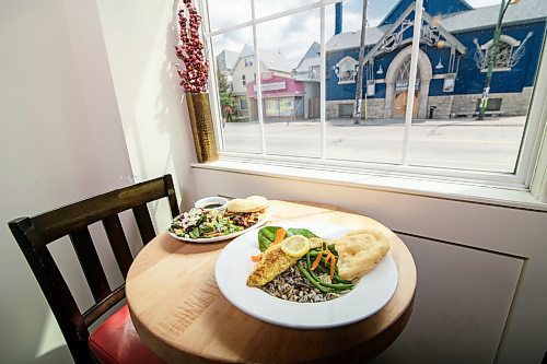 Mike Sudoma / Winnipeg Free Press
The Traditional Bison Dip (left) and Pickerel Dinner with wild rice are both popular choices among the vast assortment of menu items Feast café has to offer.
190716 - Tuesday, July 16, 2019.