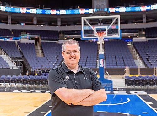 SASHA SEFTER / WINNIPEG FREE PRESS
Adam Wedlake Executive Director of Basketball Manitoba poses for a photo after speaking to the media at Bell MTS Place Thursday afternoon.
190808 - Thursday, August 08, 2019.