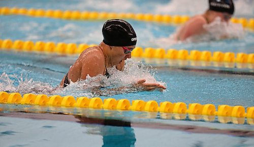 RUTH BONNEVILLE /  WINNIPEG FREE PRESS

SPORTS - Canadian Swimming Nationals.

Action photos of Manitoban swimmer Kelsey Wog competing in 50m breaststroke heats and photo taken after while being interviewed at Pan Am pool Friday.   


Pan Am Pool for story on the Canadian Swimming Nationals.

Mike Sawatzky story.

Aug 9th,  2019 
