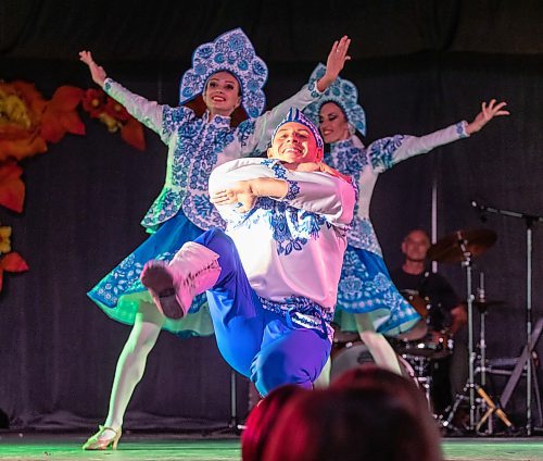 SASHA SEFTER / WINNIPEG FREE PRESS
Dancers take the stage at the Russian Pavilion during a Folklorama event held at the Holy Cross Gymnasium Hall Sunday evening.
190811 - Sunday, August 11, 2019.