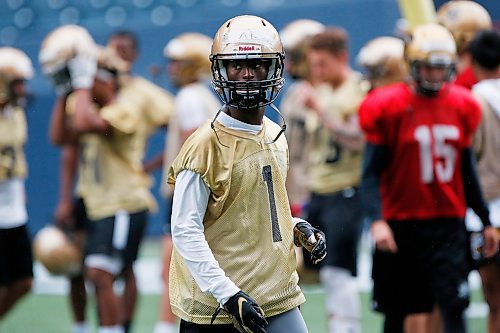 JOHN WOODS / WINNIPEG FREE PRESS
Abdul Gassama (1) at practice during training camp in Winnipeg Monday, August 12, 2019. 

Reporter: sawatzky