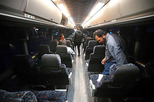 JOHN WOODS / WINNIPEG FREE PRESS
People settle into their seats on the bus to Thompson at the Sherbrook St depot in Winnipeg Monday, August 26, 2019. Service to rural communities is proving hard to maintain since Greyhound pulled out of Manitoba.

Reporter: Tessa