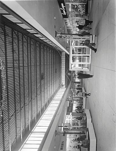 Winnipeg Free Press file
Polo Park Shopping Centre 
December 14, 1963
This is the interior of the new enclosed mall at Polo Park shopping centre. The 75,000 square feet of the mall has already been weather-proofed and insulated against the cold, and in a few weeks the temperatures in the mall will be at a summer level. When completed there will be a fountain, scenic pool, tropical plants and air-conditioning for maintenance of constant temperatures.