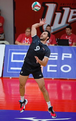 MIKE DEAL / WINNIPEG FREE PRESS
Canada's Jason Derocco (9) serves the ball during the bronze medal match at Duckworth Centre.
Canada defeated Mexico in straight sets (25-14, 25-18, 25-12) in the NORCECA Men's Continental Championship at the University of Winnipeg's Duckworth Centre on Saturday.
190907 - Saturday, September 07, 2019.