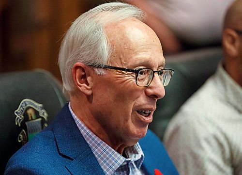 MIKE DEAL / WINNIPEG FREE PRESS
Former Mayor Sam Katz speaks to the Property and Planing Development Committee Monday morning about the lease extension for Shaw Park ball park where his baseball team the Winnipeg Goldeyes play.
191028 - Monday, October 28, 2019.