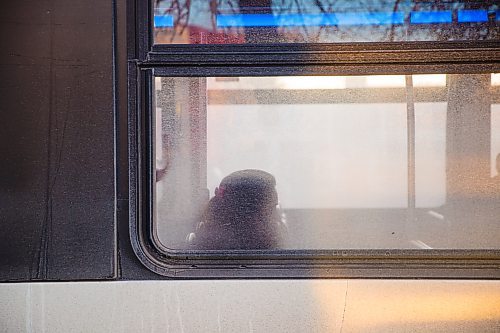 MIKAELA MACKENZIE / WINNIPEG FREE PRESS

Transit riders on a bus at Pembina and Chevrier, where the new blue line will be changing routes and stops, in Winnipeg on Wednesday, Oct. 30, 2019.  For Maggie Macintosh story.
Winnipeg Free Press 2019.