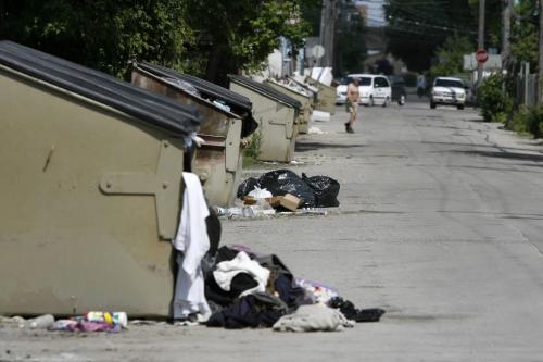 MIKE.DEAL@FREEPRESS.MB.CA 0900806 Garbage in alleys has piled up as though the collection crews were on strike in some parts of the north end. These photos were taken in the back alleys of Sherbrook and Furby, as well as on McMicken See Kevin Rollason story. WINNIPEG FREE PRESS