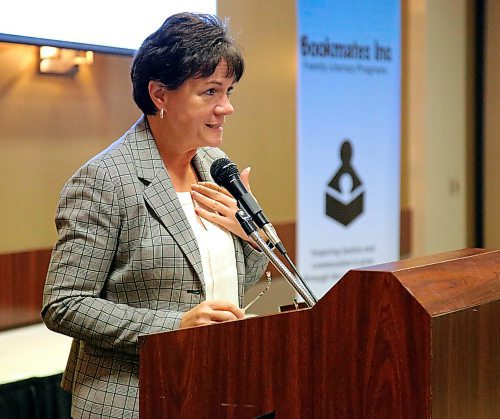 JASON HALSTEAD / WINNIPEG FREE PRESS

Janice Morley-Lecomte (MLA for Seine River) speaks to attendees at the ninth annual Breakfast with Bookmates event on Oct. 10, 2019 at the Viscount Gort Hotel. (See Social Page)