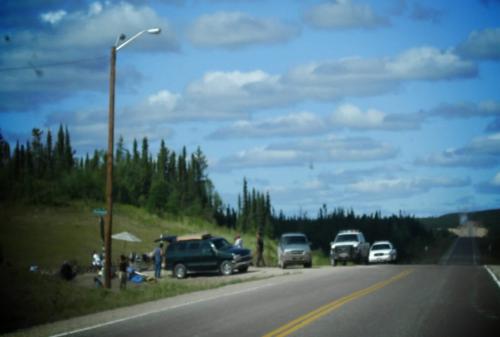 photo credit Chris Bryne Several band members from Nisichawayasihk Cree Nation constructed a roadblock at the entrance to the Wuskwatim dam in northern Manitoba on Thursday, Aug. 13. The blockade was set up between Highway 391 and the security gate to the dam. The proposed 200-megawatt generating-station dam is located about 45 kilometres southwest of Thompson on the Burntwood River. The band chief and council did not sanction the blockade.
winnipeg free press