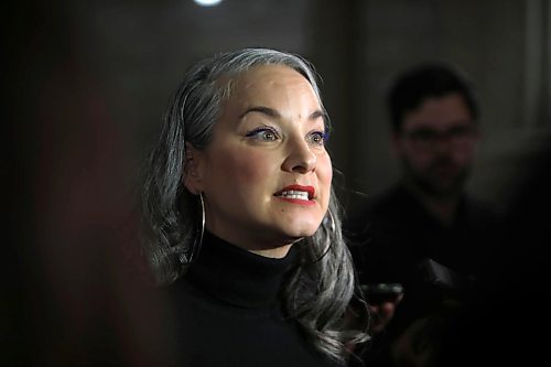 RUTH BONNEVILLE  /  WINNIPEG FREE PRESS 

Local - Scrum at Leg 

Photo of Nahanni Fontaine, MLA for St. Johns constituency Justice Critic, answers questions from the media at the Leg on Thursday. 

Ministers give their response to the media on their reaction to the liquor store assaults in the Rotunda at the Legislative Building on Thursday. 



See Jessica Botelho-Urbanski and 
Larry Kusch story.  


Nov 21st,  2019