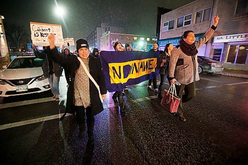 JOHN WOODS / WINNIPEG FREE PRESS
About forty people gathered to march in the annual Take Back The Night march on Ellice Ave in Winnipeg Monday, November 25, 2019.

Reporter: ?