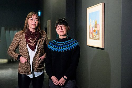 MIKAELA MACKENZIE / WINNIPEG FREE PRESS

Jaime Issac (left) and Jocelyn Piirainen, co-curators of the new exhibit Subsist opening Saturday, pose for a portrait as the show is set up at the Winnipeg Art Gallery in Winnipeg on Wednesday, Nov. 27, 2019. For Frances Koncan story.
Winnipeg Free Press 2019.