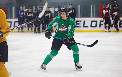 MIKE DEAL / WINNIPEG FREE PRESS
Winnipeg Ice Peyton Krebs (19) during practice at the RINK training centre Wednesday morning.
191127 - Wednesday, November 27, 2019.