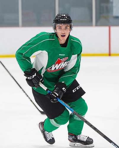 MIKE DEAL / WINNIPEG FREE PRESS
Winnipeg Ice Peyton Krebs (19) during practice at the RINK training centre Wednesday morning.
191127 - Wednesday, November 27, 2019.