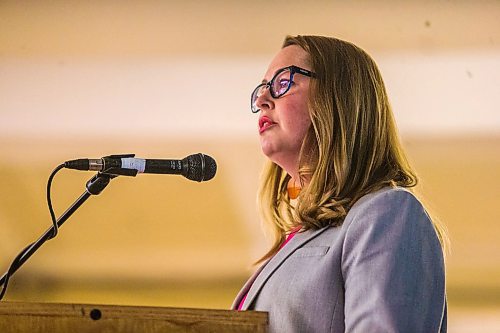 MIKAELA MACKENZIE / WINNIPEG FREE PRESS

Downtown Winnipeg BIZ CEO, Kate Fenske, speaks at the Downtown Winnipeg BIZ annual general meeting in Winnipeg on Thursday, Nov. 28, 2019. For Danielle Da Silva story.
Winnipeg Free Press 2019.