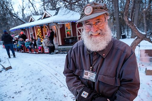 Daniel Crump / Winnipeg Free Press. Len La Rue, president of the Assiniboine Valley Railway, in front of the railways station. December 21, 2019.