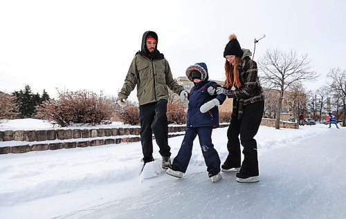 RUTH BONNEVILLE  /  WINNIPEG FREE PRESS 

Local - Forks Skating streeter

Andrea Thidrickson and her boyfriend Kevin Barkley help  his son Dallas Barkley, 8yrs to skate along the Forks trails Monday.

Environmental story on because of high water the Forks Skating trail may not open this year.  



Dec 30th,   2019