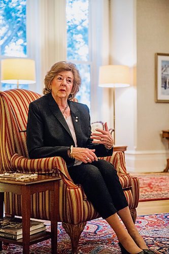 MIKAELA MACKENZIE / WINNIPEG FREE PRESS

Lt.-Gov. Janice Filmon speaks with the Free Press at the Government House in Winnipeg on Friday, Jan. 3, 2020. For Jessica Botelho-Urbanski story.
Winnipeg Free Press 2019.
