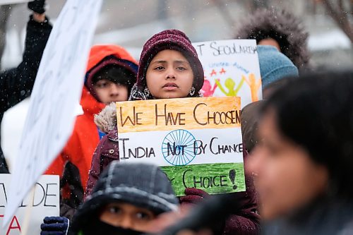 Daniel Crump / Winnipeg Free Press. Several dozen people rallied outside the Canadian Museum For Human Rights against Indias  Citizenship Amendment Act and the National Registration of Citizens enacted by the Modi government. January 4, 2020.