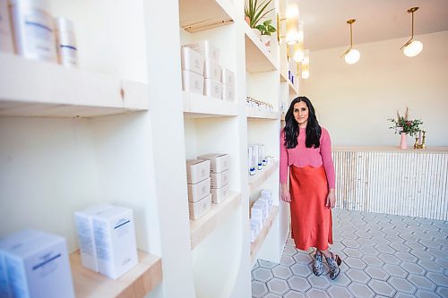 MIKAELA MACKENZIE / WINNIPEG FREE PRESS

Skincare guru Tina Cable poses for a portrait in her new storefront, Myuz, on Corydon in Winnipeg on Monday, Jan. 6, 2020. For Erin Lebar story.
Winnipeg Free Press 2019.