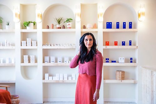 MIKAELA MACKENZIE / WINNIPEG FREE PRESS

Skincare guru Tina Cable poses for a portrait in her new storefront, Myuz, on Corydon in Winnipeg on Monday, Jan. 6, 2020. For Erin Lebar story.
Winnipeg Free Press 2019.