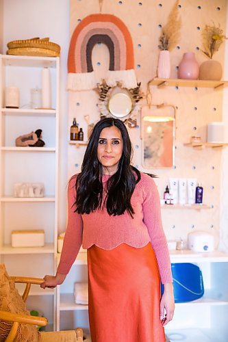 MIKAELA MACKENZIE / WINNIPEG FREE PRESS

Skincare guru Tina Cable poses for a portrait in her new storefront, Myuz, on Corydon in Winnipeg on Monday, Jan. 6, 2020. For Erin Lebar story.
Winnipeg Free Press 2019.