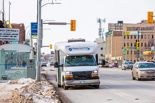 MIKAELA MACKENZIE / WINNIPEG FREE PRESS

A Transit Plus bus drives along Portage Avenue in Winnipeg on Tuesday, Jan. 7, 2020.
Winnipeg Free Press 2019.