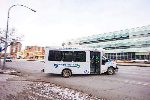 MIKAELA MACKENZIE / WINNIPEG FREE PRESS

A Transit Plus bus makes a stop on Portage Avenue in Winnipeg on Tuesday, Jan. 7, 2020.
Winnipeg Free Press 2019.