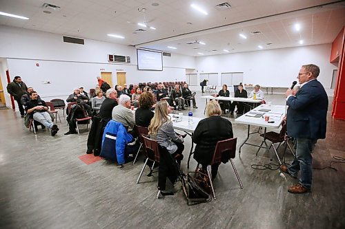 JOHN WOODS / WINNIPEG FREE PRESS
Manitoba minister of finance Scott Fielding talks at a pre-budget town hall at Sturgeon Heights Community Centre in Winnipeg Tuesday, January 7, 2020. 

Reporter: Rollason