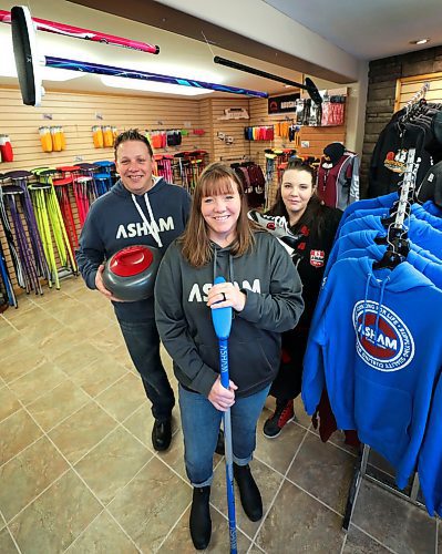 RUTH BONNEVILLE  /  WINNIPEG FREE PRESS 


LOCAL  Biz  - Asham Curling Supplies

Asham Curling Supplies, McPhillips St. Founder, Arnold Asham.  (Arnold is out of the country on business at time of photo shoot)

Photo of Arnold Asham's children in the store.
Names: Nathan Asham, Amanda Asham (grey hoodie) and Kate Asham (black & red hoodie).  

Photos for a two-page Sunday Special, touching on the 40th anniversary of Asham Curling Supplies, one of a handful of dedicated curling stores in the country, maybe the world! 

Arnold Asham started the biz by making sliders for curlers' shoes in the basement of his home; demand was such that he opened a retail location in 1980 and has been a trend-setter in the sport ever since, coming out with new designs for shoes, brooms, etc. 

Reporter: David Sanderson


 Jan 3rd,  2020