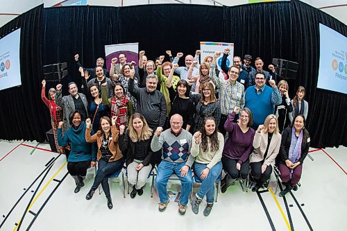 Mike Sudoma / Winnipeg Free Press
Representatives of the twelve foundations cheering as the Winnipeg Foundation announced 5.27 Million dollars in grant money to support their foundations during a press conference Wednesday evening 
January 8, 2020