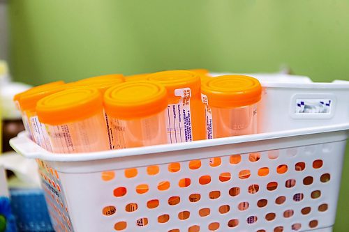 MIKAELA MACKENZIE / WINNIPEG FREE PRESS

Urine sample containers at the new Dynacare supersite location on Sterling Lyon Parkway in Winnipeg on Friday, Jan. 10, 2020. For Maggie Macintosh story.
Winnipeg Free Press 2019.