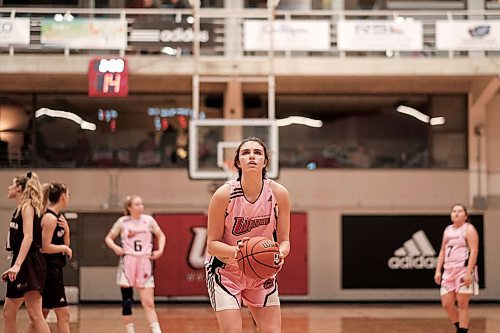 Mike Sudoma / Winnipeg Free Press
Wesmen Forward, Jessica Dyck goes for a free throw during the first half of Friday evenings game against the Macewan University Griffins at the Duckworth Centre.
January 10, 2020