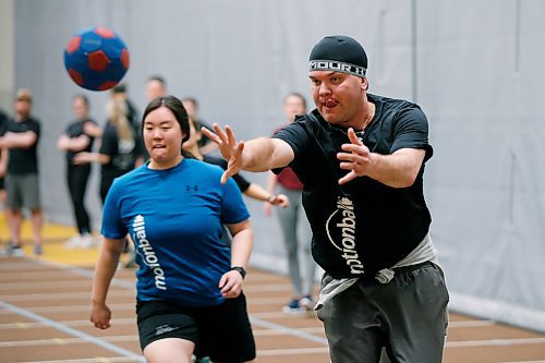 JOHN WOODS / WINNIPEG FREE PRESS
David Ingram takes the shot during the Motionball Marathon of Sport in support of Special Olympics at the Max Bell Centre, University of Manitoba in Winnipeg Sunday, January 12, 2020. 

Reporter: standup