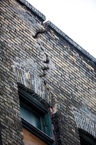 MIKAELA MACKENZIE / WINNIPEG FREE PRESS

Cracks are visible on the Thomas Scott Memorial Hall building at 216 Princess St. in Winnipeg on Monday, Jan. 13, 2020. For Sol Israel story.
Winnipeg Free Press 2019.