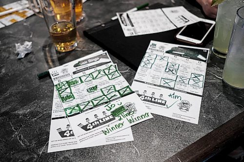 Mike Sudoma / Winnipeg Free Press
A couple of filled out bingo cards during Friday evenings Music Bingo event at 4th Line Pub and Grill in St James
January 10, 2020