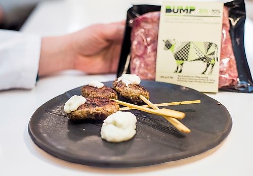 MIKAELA MACKENZIE / WINNIPEG FREE PRESS

Kofta made with Bump beef and plant product at the RRCs Culinary Research and Innovation Centre in Winnipeg on Tuesday, Jan. 14, 2020. For Martin Cash story.
Winnipeg Free Press 2019.