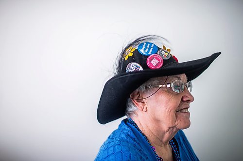 MIKAELA MACKENZIE / WINNIPEG FREE PRESS

Raging Grannies member Helen Smiley poses for a portrait before a meeting at the Old Grace Housing Co-op in Winnipeg on Monday, Jan. 13, 2020. For Brenda Suderman story.
Winnipeg Free Press 2019.